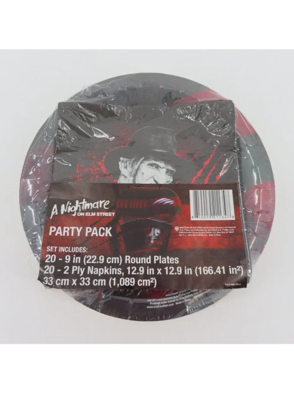 A Nightmare on Elm Street Freddy Krueger Party Pack Paper Plates Napkins Horror